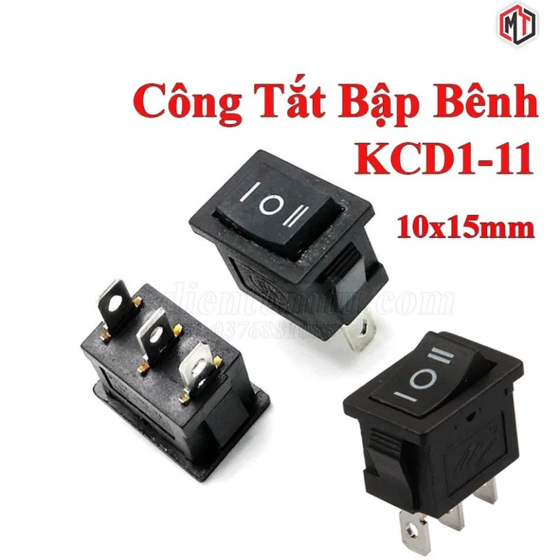 Công Tắt Bập Bênh - Nhỏ - KCD1-11 2P 3P - 250V 3A 10x15mm