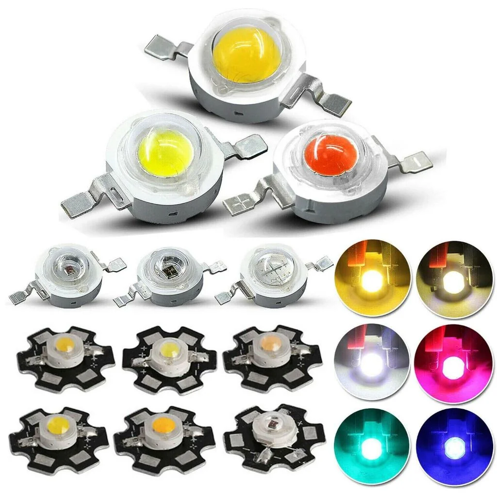Chip LED Luxeon 1W 3V~4V Trắng / Xanh / Đỏ / Tím / Vàng - Đế nhôm